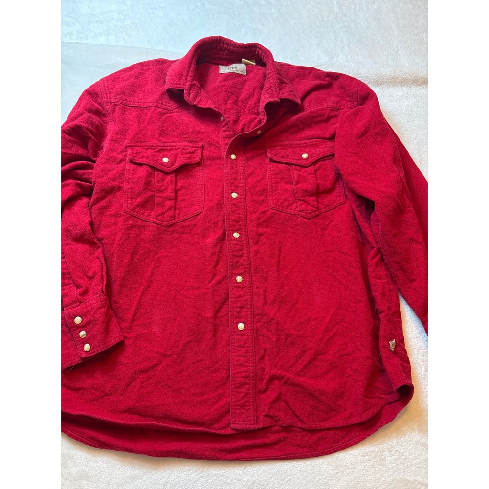 Moose Creek Legendary Clothing Red Flannel Pearl Snap Western Shirt Mens Large